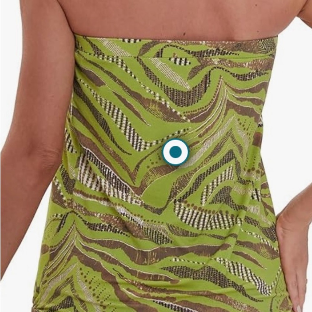 Green Patterned Women's Tank Top